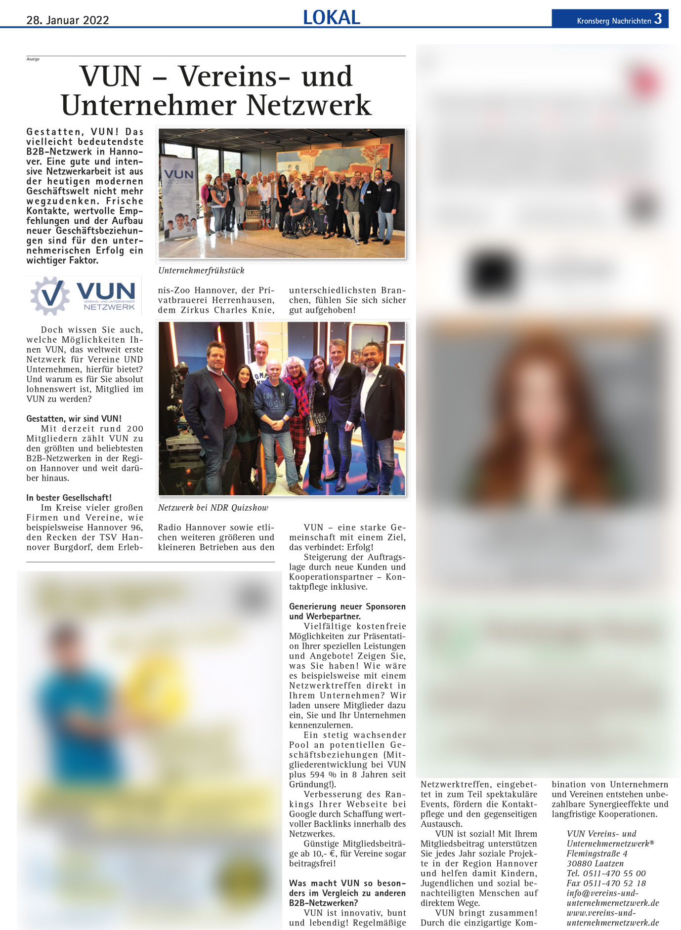 Pressebericht über Werbeagentur Schulz-Design in den Kronsberg-Nachrichten
