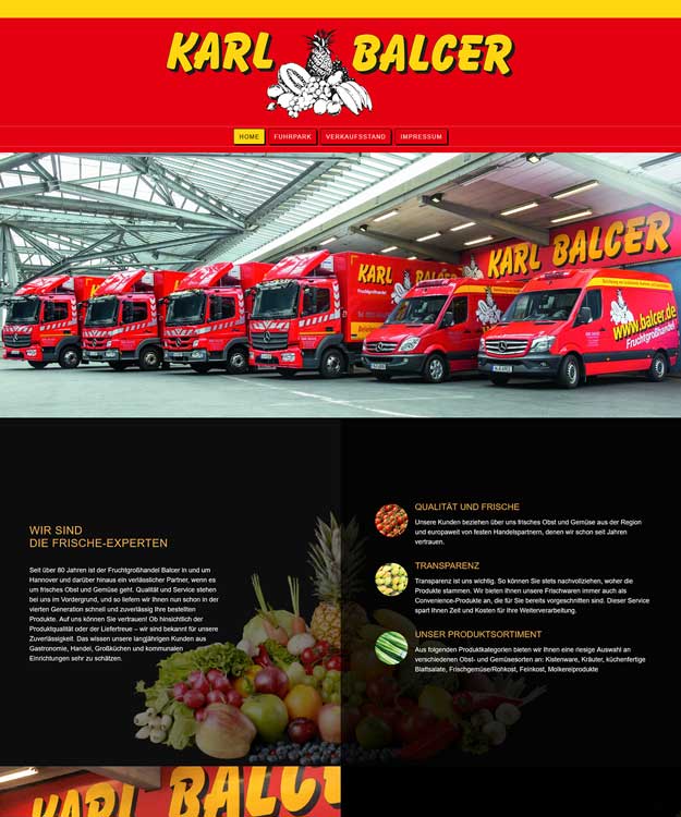 Werbeagentur Hannover Webdesign Hannover Lebensmittelgroßhandel Karl Balcer Großmarkt Hannover