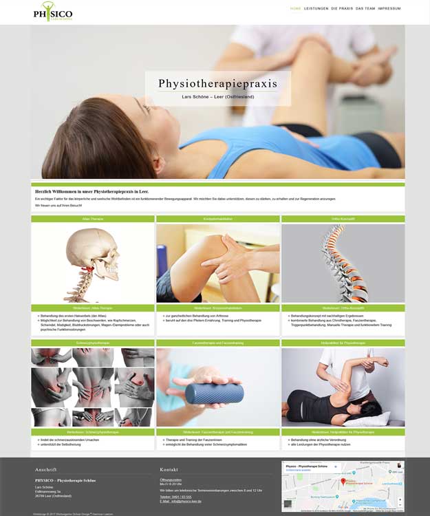 Werbeagentur Ostfriesland - Logoerstellung, Flyer, Visitenkarten, Webseite. Lars Schöne Physiotherapiepraxis Leer Rhauderfehn