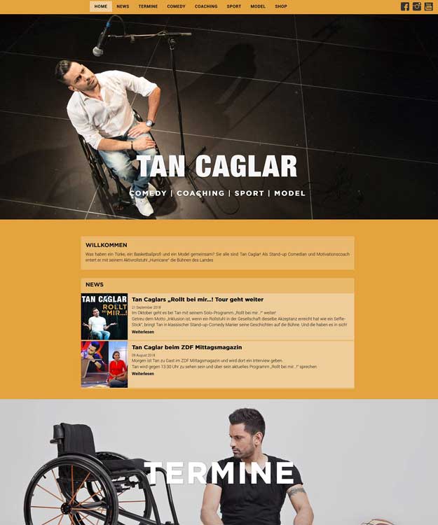 Werbeagentur Hildesheim - Webdesign Tan Caglar Comedian Model Coach Sportler Hildesheim Köln