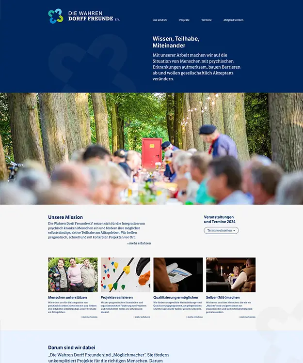 Individuelles Webdesign mit Joomla 4 CMS für Die Wahren Dorff Freunde e. V., Sehnde