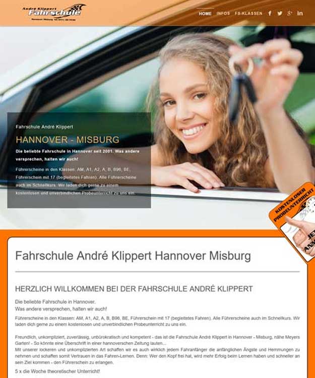 Werbeagentur Hannover - Webdesign Fahrschule Klippert Werbung