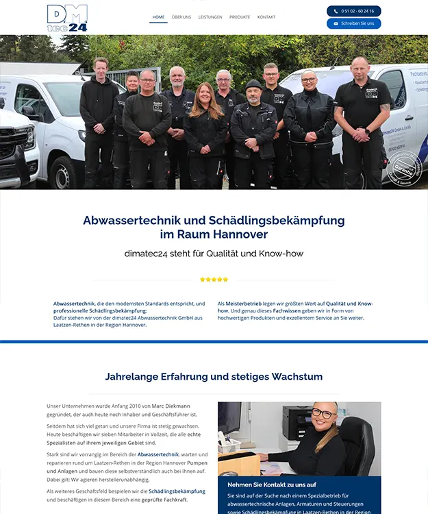 Joomla 5 Migration für dimatec24 Abwassertechnik Laatzen