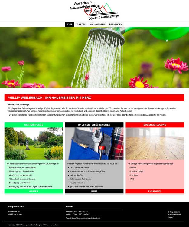 Werbeagentur Hannover - Webdesign Phillip Weilerbach - Ihr Hausmeister mit Herz Werbung Homepage