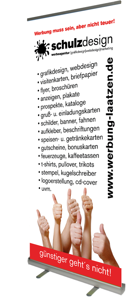 Werbemittel Roll Up Display Messeauftritt Firmenpräsentation Veranstaltung Werbung Öffentlichkeit
